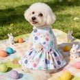 thumbnail image 4 of Kbndieu Happy Easter Day Dog Dress Girl Puppy Skirt Holiday Dog Clothes Outfit Cat Clothing Doggy Costume with Bowknot for Small Dogs Cats Pet Apparel, Blue M, 4 of 6