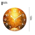 thumbnail image 2 of 12 Inch Wall Clock Battery Operated Silent Clock Decorative for Office, Kitchen, Outdoor, Living Room，Autumn Path Lovely Pattern, 2 of 4