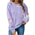 thumbnail image 2 of Tdoqot Womens Christmas Sweatshirt- Cute Funny Long Sleeve Crewneck Graphic Tops Purple Size XL, 2 of 6