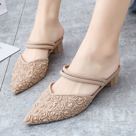 

Women Sandals Pointed Plastic Jelly Slippers With Patterns Women Flat Fashion Versatile Sandals For External Wear