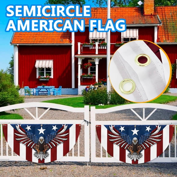 Half Round Flag Decorated With Star Spangled Flag