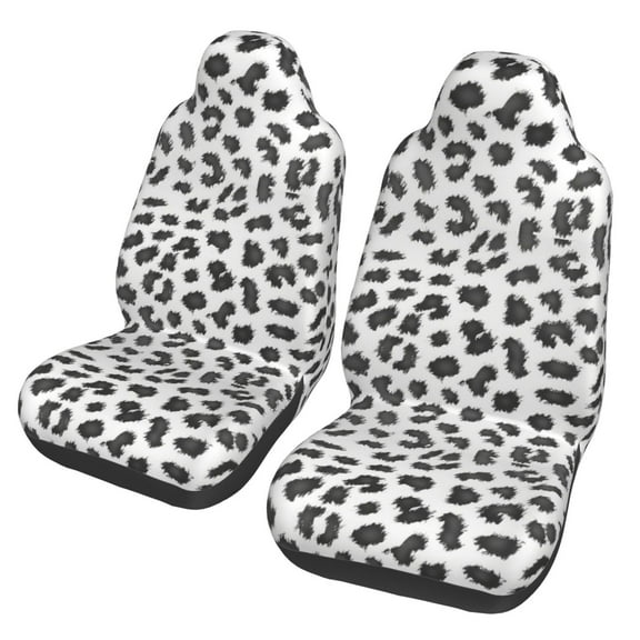 KAKALAD Leopard Print Animal Gray Pattern Snow Cheetah 01 Car Accessories Seat Covers Set Vehicle Seat Covers Universal Front Seats Protector 2 Pcs