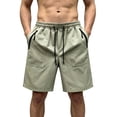 thumbnail image 4 of WERYOUNG Casual Solid Color Shorts For Men Versatile Everyday Wear Comfort Fit Knit Shorts Versatile Bottoms L, 4 of 4