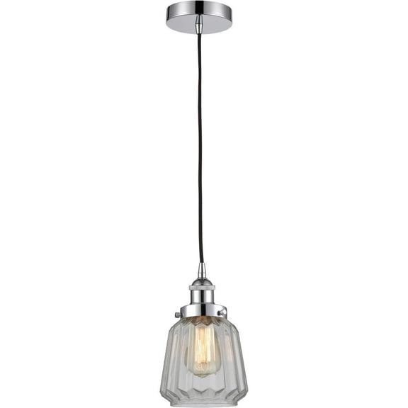 616-1PH-PC-G142 Innovations Lighting Chatham - 1 Light Mini Pendant In Art Deco Style-11 Inches Tall and 7 Inches Wide-Polished Chrome Finish-Clear