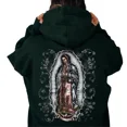 thumbnail image 4 of Our Lady of Guadalupe Hoodie – Virgen Morena Graphic, Unisex Christian Hooded Sweatshirt, Classic Cotton Fabric, 4 of 7