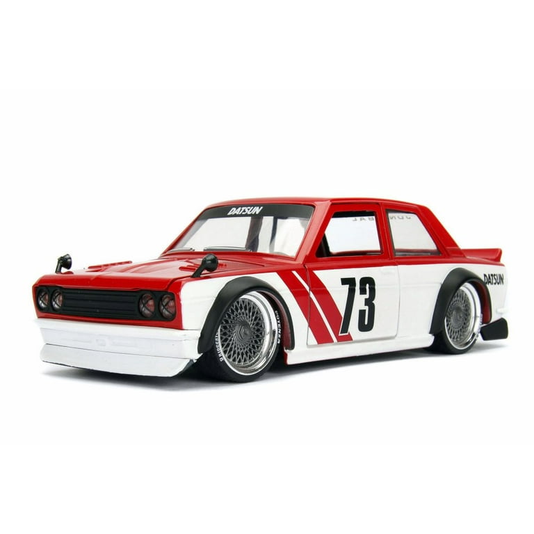 Diecast Car Mechanic Set Package 1973 Datsun 510 Widebody 73 Red w White Jada 99094WA1 1 24 Scale Diecast Model Toy Car w Mechanic Set Walmart