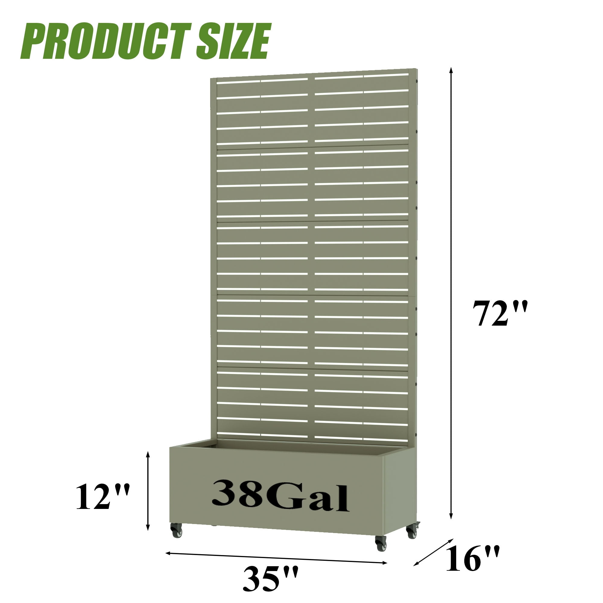 MAYEERTY 72*35in Outdoor Metal Planter Box, Poolside Patio Planter Box, Outdoor Raised Planter for Balcony, Garden, Backyard