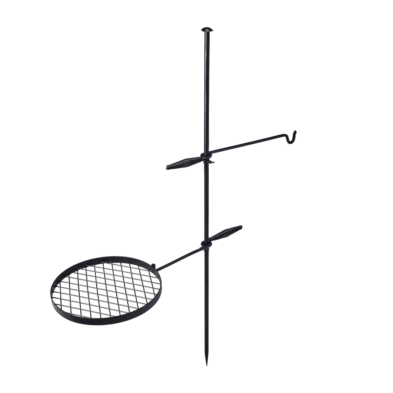 Swivel Campfire Grill, Open Fire Cooking Equipment for Camping with Height Adjustable Grill Grate and Hanger Rod and Carry Bag