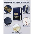 thumbnail image 6 of WEMATE Lockable Blank Diary & Journal, Dark Blue, 4.33 x 6.18 inch,   Alphabetical Tabs 600+ Password Spaces 1 Count, 6 of 9