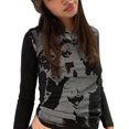 thumbnail image 3 of Kmbangi Women Long Sleeve T-shirt with Funny Print Female Head Style, 3 of 3