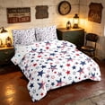 thumbnail image 2 of Manfei Patriotic Stars Queen Bedding, US Flag Striped Bedding Comforter Set Queen, Red White Blue, Polka Dots Reversible 7 Pieces, 2 of 6