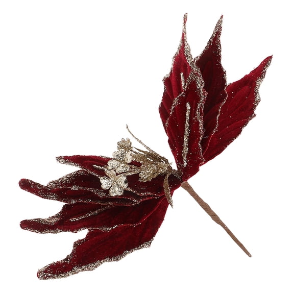 Supvox Lifelike Red Artificial Poinsettia Flower Stems for Festive Wreaths Gar