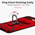 thumbnail image 6 of for Google Pixel 8 Case with Slide Camera Cover HD Screen Protector [ Grade 16ft. Drop Tested]  Ring Holder Kickstand Protective Phone Case for Google Pixel 8 2023 (6.2 inch), Red, 6 of 17