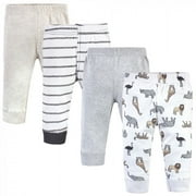 Hudson Baby Baby and Toddler Cotton Pants 4pk, Neutral Safari, 0-3 Months