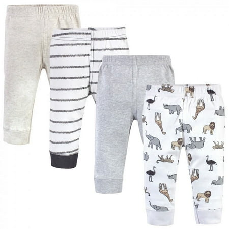 UPC: 0660168256796 | Hudson Baby Baby and Toddler Cotton Pants 4pk Neutral Safari 0-3 Months