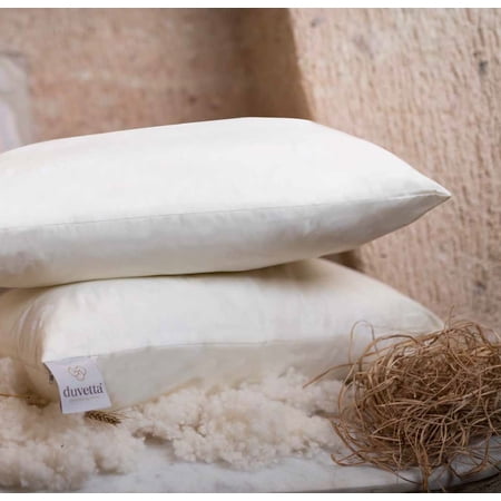 Wond Natural Standard Size Washable Wool Filled Cool Sleeping Pillow,Medium Weight Wool Fill, Size 20''x26''