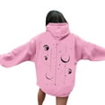 thumbnail image 2 of YUGYXL Womens Graphic Hoodies Drawstring Long Sleeve Star Print Sweatshirt Pullover Fall Tops Fashion Blouse Pink S, 2 of 5