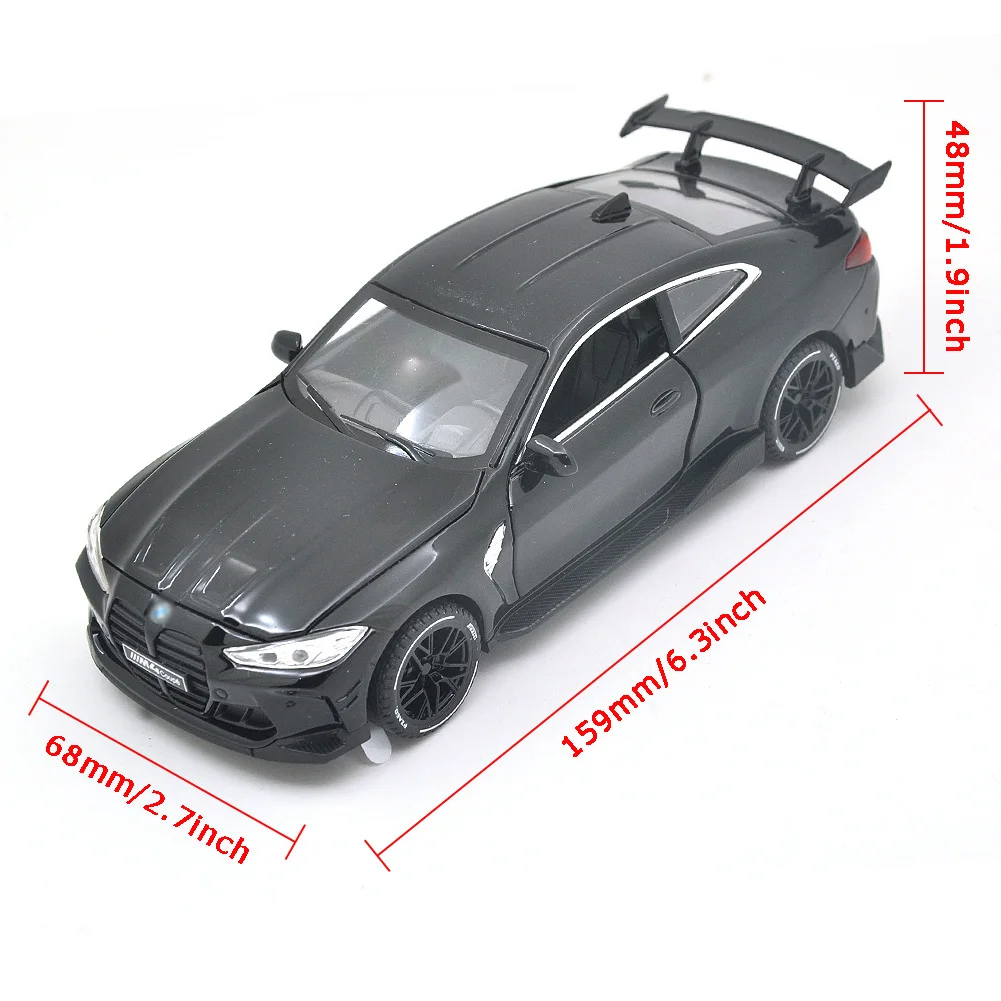 1: 32 is suitable for BMW M4 die-casting metal alloy models, car sound and light pull-back series children's toy gifts