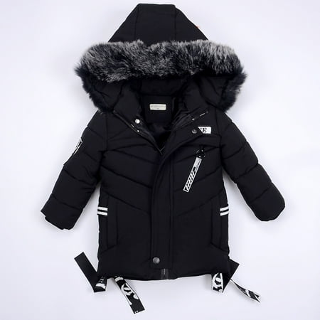 

Yubatuo Infant Baby Kids Boys Girls Coat Winter Coat Jackets Down Winter Coat Hood Hooded Black 90/M