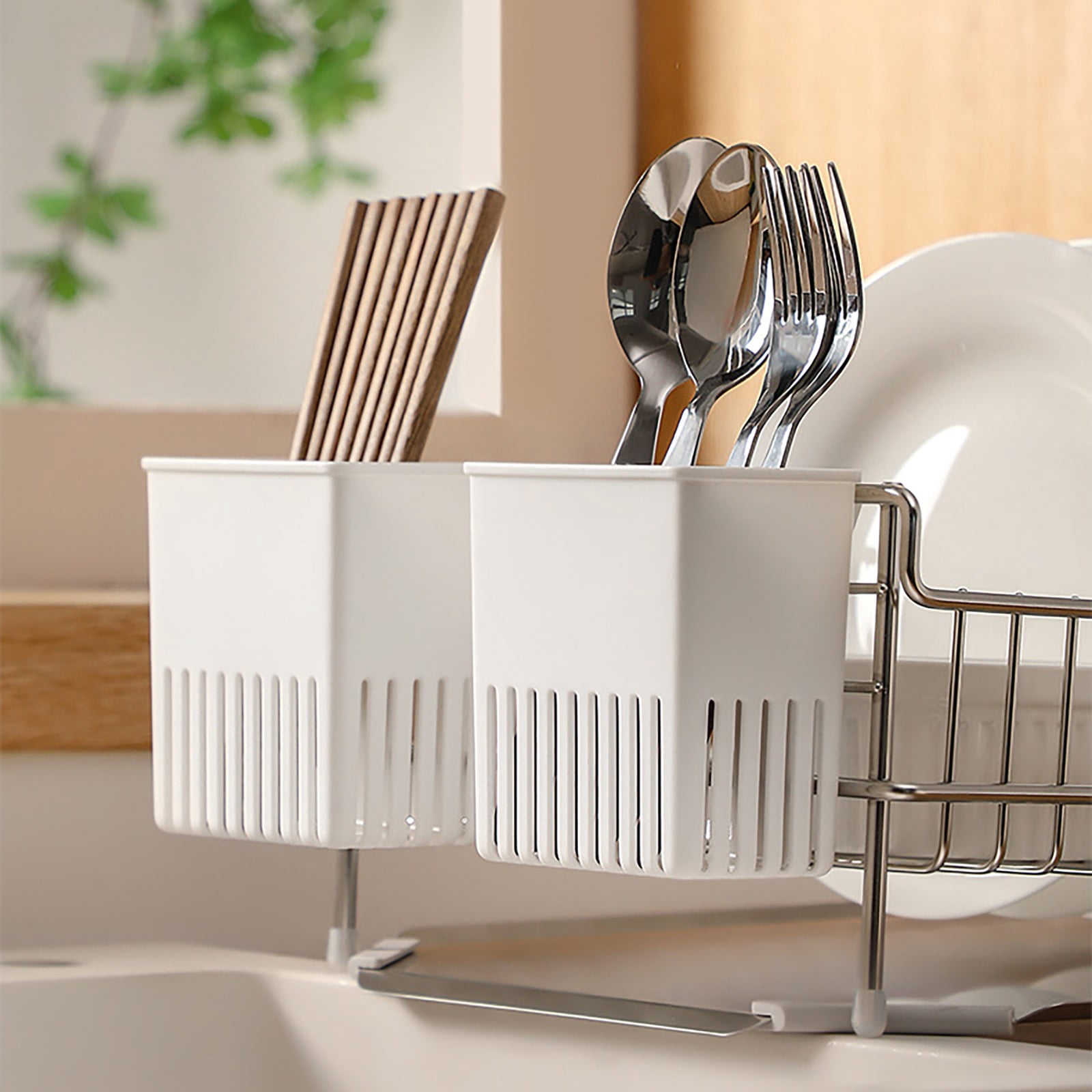 XKHHLH Cutlery Drying Rack, Utensil Drainer Cutlery Drainer for Drying Rack Holder Kitchen Drying Basket Spoon and Fork Storage Basket Silverware Holder and Cutlery Drainer