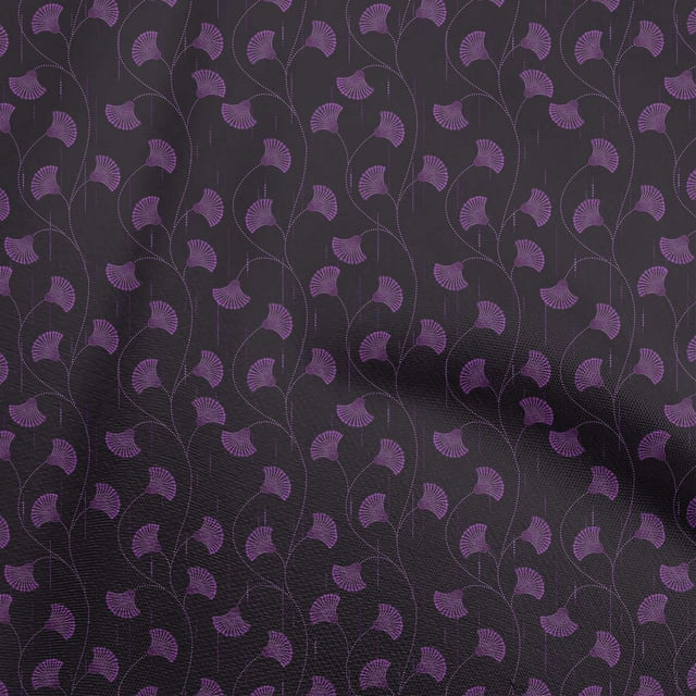 oneOone Rayon Purple Fabric Floral Sewing Craft Projects Fabric Prints By Yard 56 Inch Wide