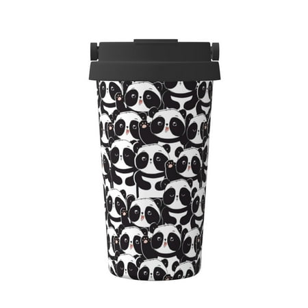 

Tebeau Panda Print Travel Coffee Mug Insulated Coffee Cup with Leakproof Lid Coffee Tumbler Reusable Coffee Cups with Seal Lid