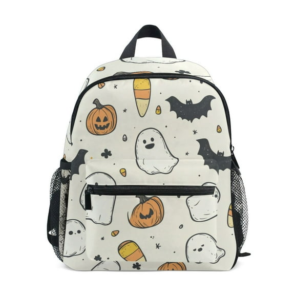 FORMRS School Backpack with Front Zippered Pocket 12" Student Travel Daypack, Halloween Happy Ghosts