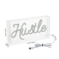 thumbnail image 3 of Hustle 11.88" X 5.88" Contemporary Glam Acrylic Box USB Operated LED Neon Light, Pink, 3 of 7