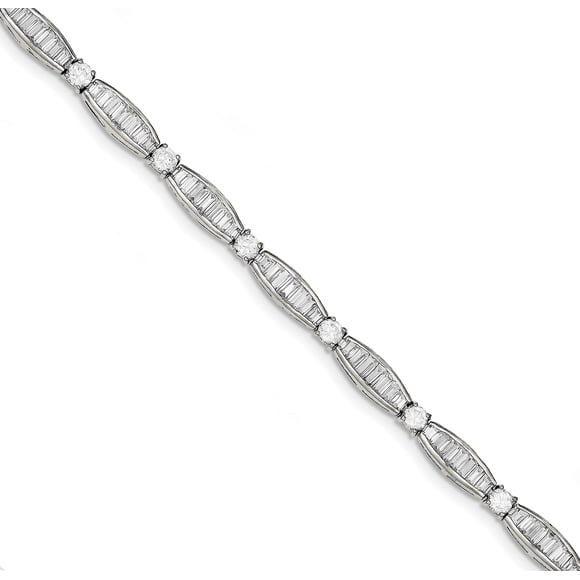925 Sterling Silver Pav� Cubic Zirconia Bracelet