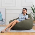 thumbnail image 3 of Bean Bag Sofa Chairs Cover Classic Lazy Lounger Bean Bag Storage Chair for Adults and Kids for Home Garden Lounge Living Room Indoor Outdoor (No Filler), 3 of 6