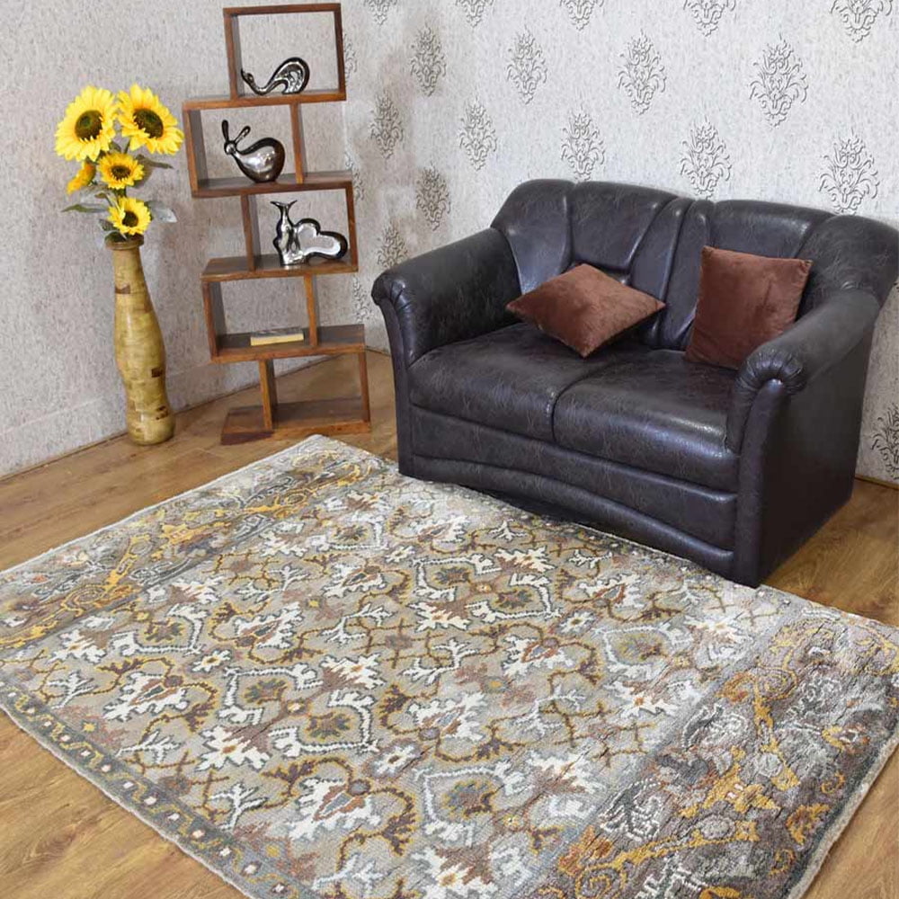 Rugsotic Carpets Hand Knotted Viscose 5'x8' Floor Area Rug Oriental