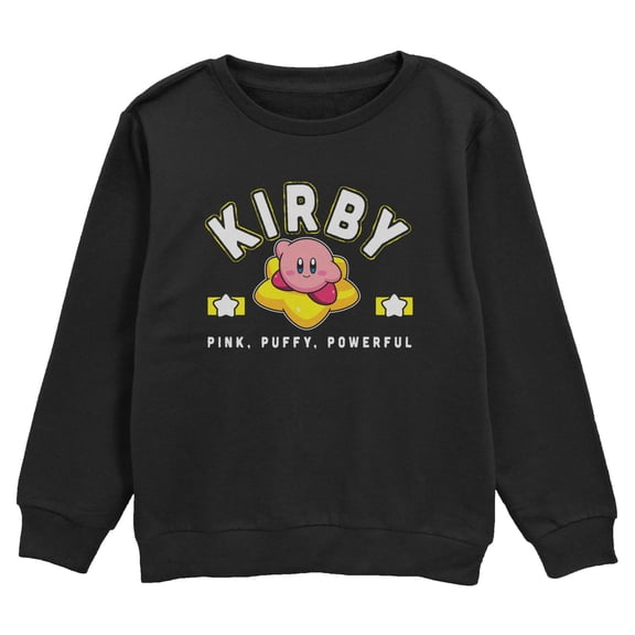 Boys Nintendo Pink Puffy Powerful Kirby Sweatshirt