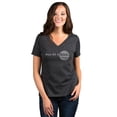 thumbnail image 2 of One Of A Kind Women's Fashion Relaxed V-Neck T-Shirt Tee Charcoal Grey Small, 2 of 5