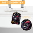 thumbnail image 3 of Motorcycle Square PU Leather 2 Pack Travel Tag - Bag Tag - Suitcase Tag with Privacy Cover and Stainless Steel Ring - Suitable for Travel, Backpack, and Handbag, 3 of 7
