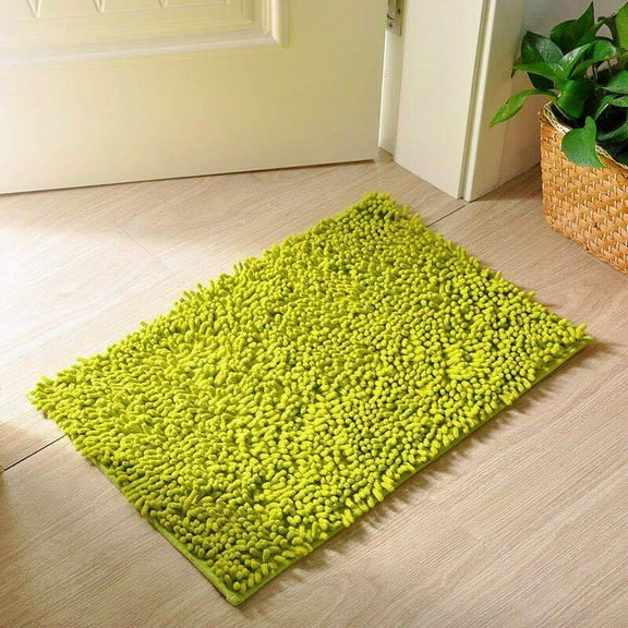 Bathroom Rug Non Slip Bath Mat, Bathroom Rugs, Chenille Bath Rug, Water Absorbent Super Soft Shaggy Chenille Machine Washable Dry Extra Thick Small Plush Carpet for Shower Floor 40x60 Cm