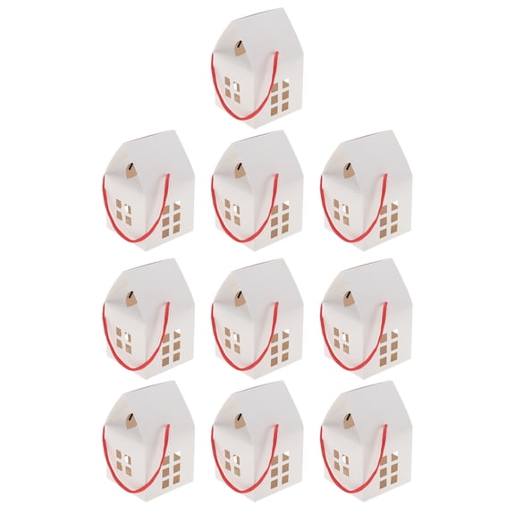 Unique Bargains House Shape Gift Bags 10 Pcs for Various Occasions White