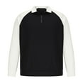 thumbnail image 4 of Men's Quarter Zip Color Block Long Sleeve Sweatshirts Pullover Casual Sweater Slim Fit Mock Neck Fashion Fall 2025 (S, White), 4 of 7