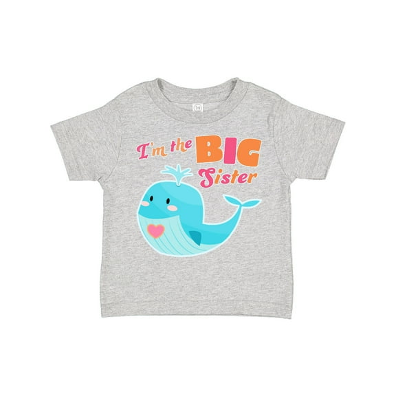 Inktastic I'm the Big Sister Cute Whale with Heart Girls Toddler T-Shirt