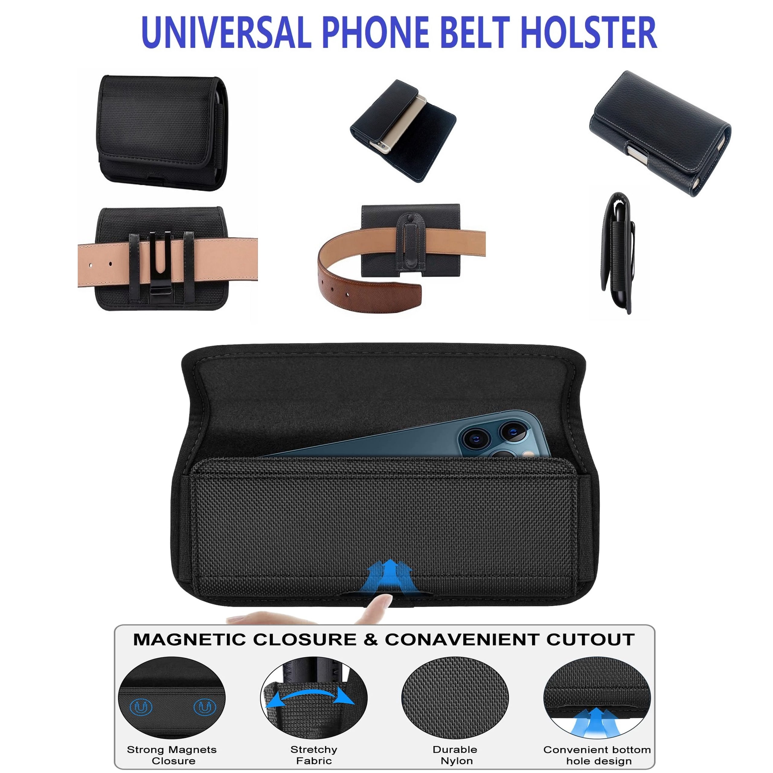 Xhorizon Borra Tascica Tattica In Nylon 1000D – Fodero Per Smartphone Con Sistema MOLLE E Passante Cintura - 4