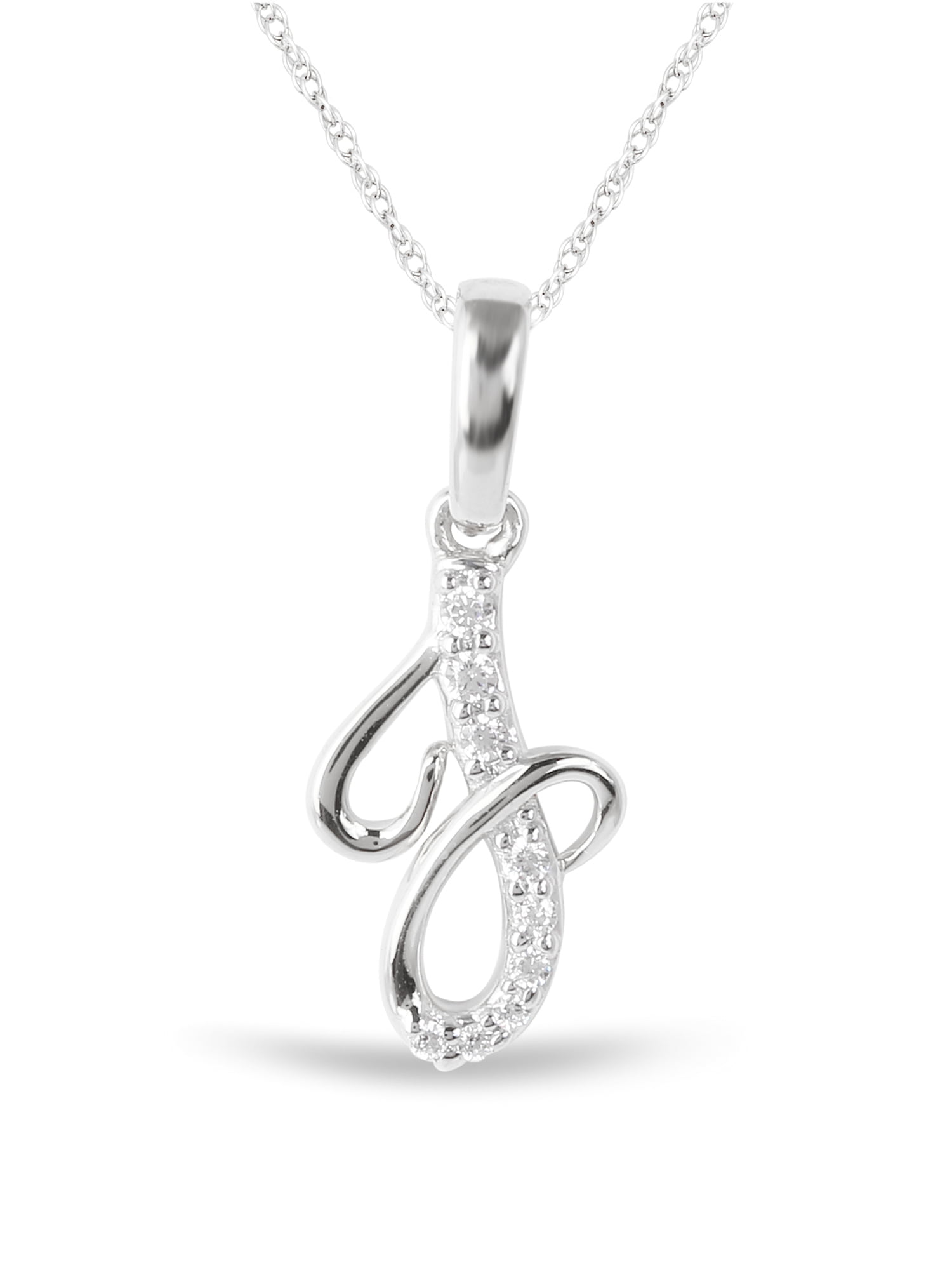 Imperial 1/20Ct TDW Diamond Alphabet J Pendant Necklace in Sterling