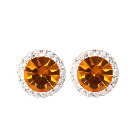 Hallmark Jewelry Women's Sterling Silver Crystal Birthstone Stud Earrings