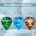 thumbnail image 2 of Paquete De 15 Púas De Guitarra Con Caja De Almacenamiento Organizadora 0,5 0,75 1,0 Mm Incluye Púas Finas De Grosor Medio Pesado Variedad De Púas De Celuloide Coloridas Para Bajo Guitarra Eléctrica Ac, 2 of 9