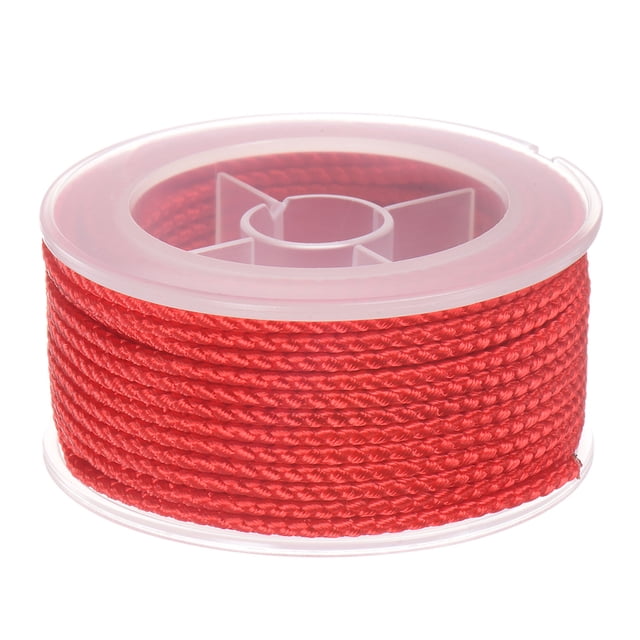 Unique Bargains Nylon Thread Twine Beading Cord 2mm Extra-Strong Braided Nylon Crafting String 11M/36 Feet, Red