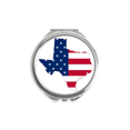 thumbnail image 1 of Texas Hand Compact Mirror Round Portable Pocket Glass, 1 of 3
