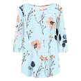 thumbnail image 5 of BangWanChi Women's Fashion Loose Fit 3/4 Sleeve T-Shirts Casual Printing Round Neck Plus Size Top, 5 of 5