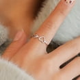thumbnail image 4 of EGNMCR Rings Ladies Fashion Minimalistic Heart-shaped Arrowhead Hollow Out Open Ladies Ring, 4 of 4