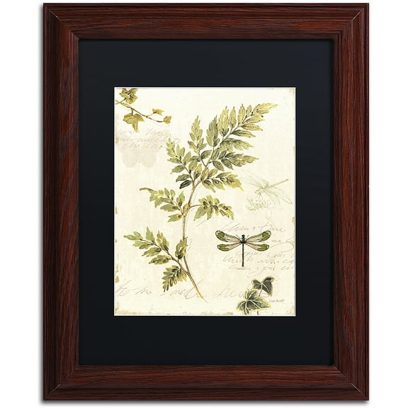 Trademark Fine Art "Ivies and Ferns III" Canvas Art by Lisa Audit, Black Matte, Wood Frame