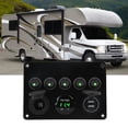 thumbnail image 4 of 5 Gang Switch Panel, Pre Wired Design Backlit Dual USB Ports On Off Switch Panel With Digital Voltmeter For Fog Lamp Headlight Taillight Red,Blue,Green, 4 of 8