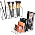 thumbnail image 1 of Organizador Brochas y Paletas Maquillaje Transparente Acrílico, Organizador Brochas Maquillaje 3 Ranuras, 7 Secciones Organizadores Paletas, para Tocadores, 1 of 4