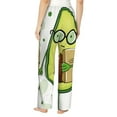 thumbnail image 3 of Naloa Avocado with Glasses Print Women’s Ultra-Soft Comfy Pajama Lounge Pants with Pockets & Drawstring, 3 of 8